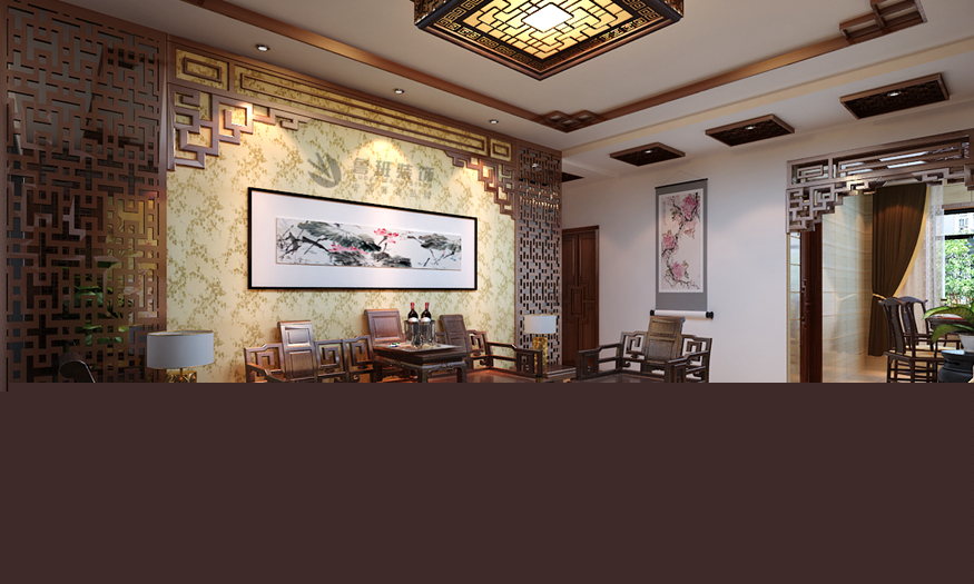 名京九合院,中式風格,沙發墻