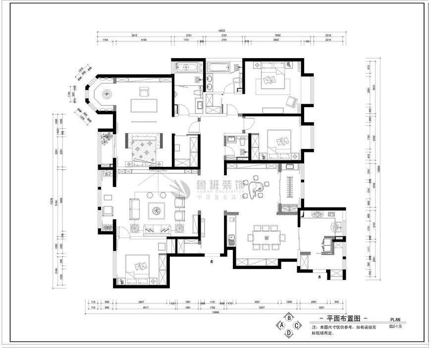 萬(wàn)達(dá)ONE,中式風(fēng)格效果圖,平面布局圖