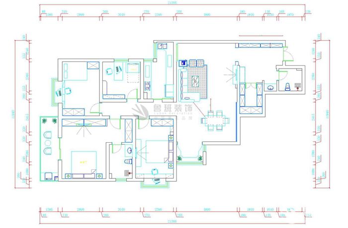 西安中建昆明瀾庭156㎡三居室簡歐田園風格修效果圖-閆佩設計作品 西安中建昆明瀾庭156㎡三居室簡歐田園風格修效果圖-閆佩設計作品